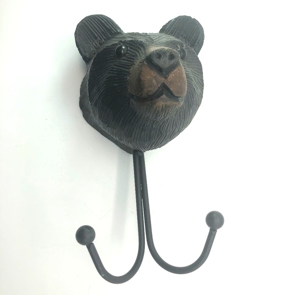 Other - Wood Bear Head Coat Hanger Lodge Rustic Cabin